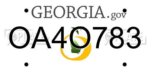 OA4O783 Georgia License Plate