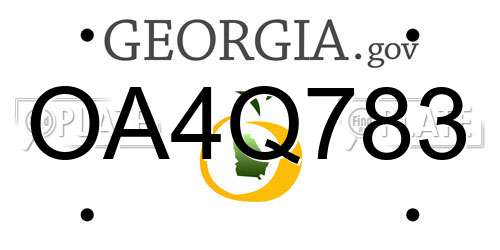 OA4Q783 Georgia License Plate