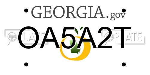 OA5A2T Georgia License Plate