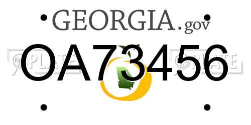 OA73456 Georgia License Plate