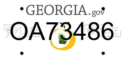 OA73486 Georgia License Plate
