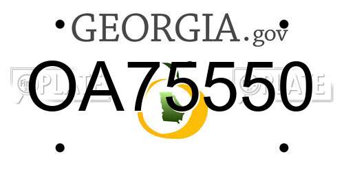 OA75550 Georgia License Plate