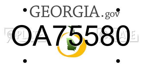 OA75580 Georgia License Plate