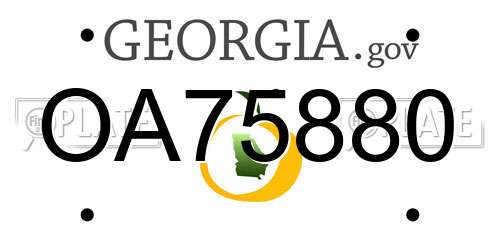 OA75880 Georgia License Plate