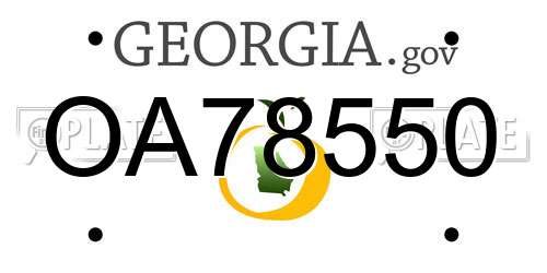 OA78550 Georgia License Plate