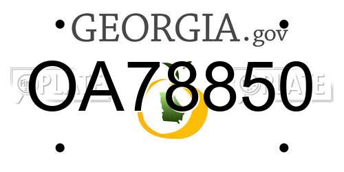 OA78850 Georgia License Plate