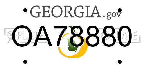 OA78880 Georgia License Plate