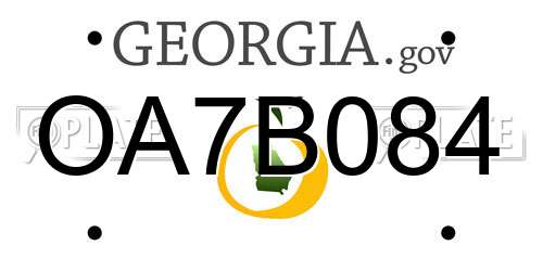 OA7B084 Georgia License Plate