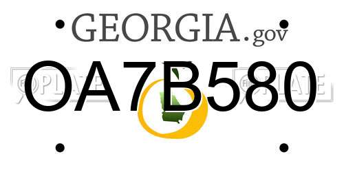 OA7B580 Georgia License Plate