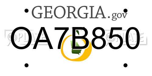 OA7B850 Georgia License Plate