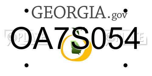 OA7S054 Georgia License Plate