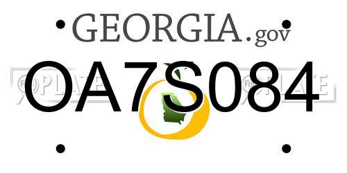 OA7S084 Georgia License Plate