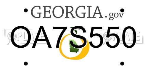 OA7S550 Georgia License Plate