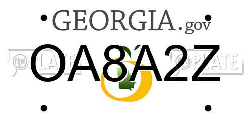OA8A2Z Georgia License Plate