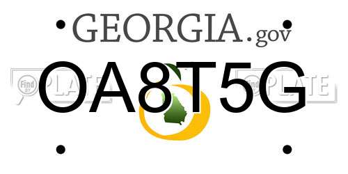 OA8T5G Georgia License Plate