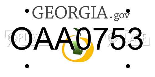 OAA0753 Georgia License Plate