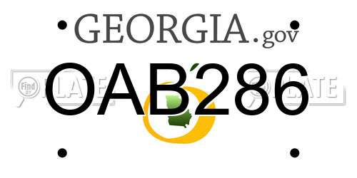 OAB286 Georgia License Plate