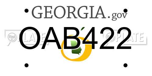 OAB422 Georgia License Plate
