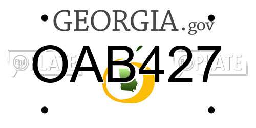 OAB427 Georgia License Plate
