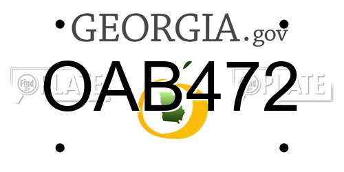 OAB472 Georgia License Plate