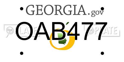 OAB477 Georgia License Plate