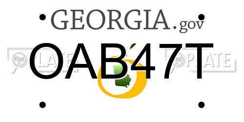 OAB47T Georgia License Plate