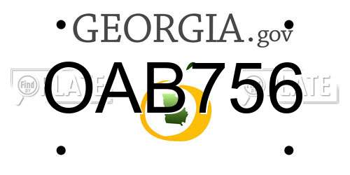 OAB756 Georgia License Plate