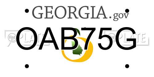 OAB75G Georgia License Plate