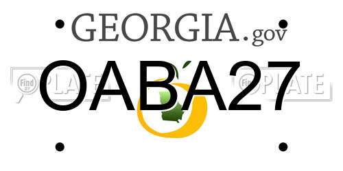 OABA27 Georgia License Plate