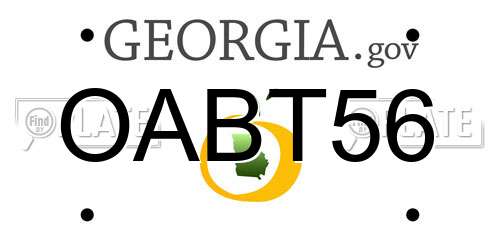 OABT56 Georgia License Plate