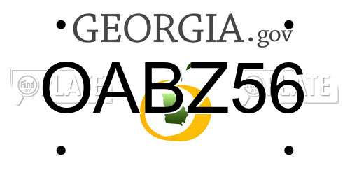 OABZ56 Georgia License Plate