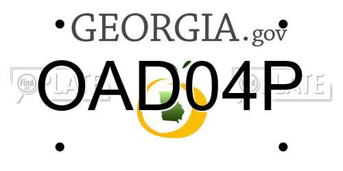 OAD04P Georgia License Plate
