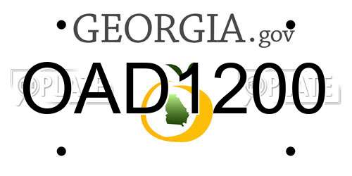 OAD1200 Georgia License Plate