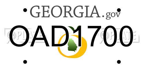 OAD1700 Georgia License Plate