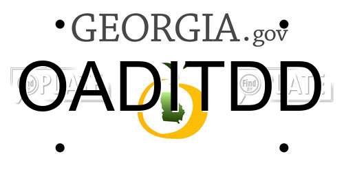 OADITDD Georgia License Plate