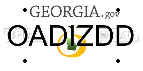 OADIZDD Georgia License Plate