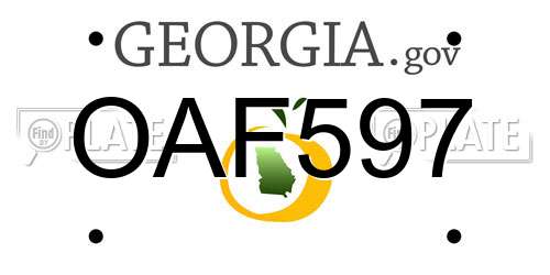 OAF597 Georgia License Plate