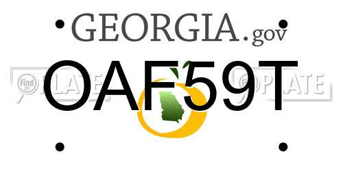 OAF59T Georgia License Plate