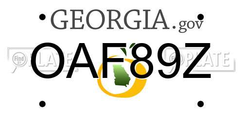 OAF89Z Georgia License Plate