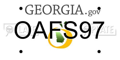 OAFS97 Georgia License Plate