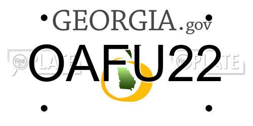 OAFU22 Georgia License Plate