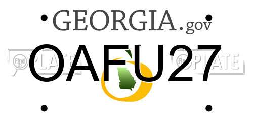 OAFU27 Georgia License Plate
