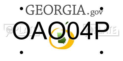 OAO04P Georgia License Plate