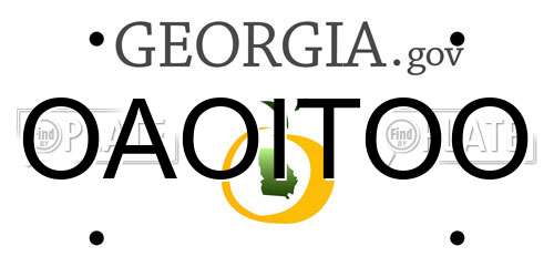 OAOITOO Georgia License Plate
