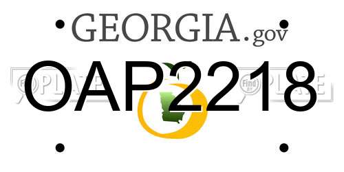 OAP2218 Georgia License Plate