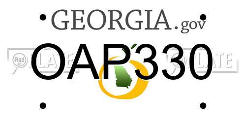 OAP330 Georgia License Plate