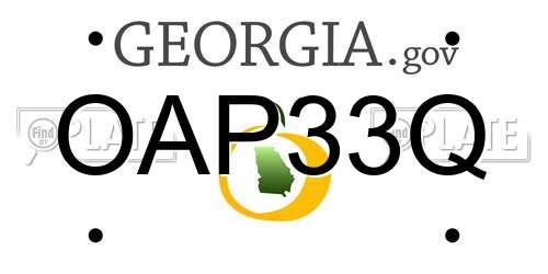 OAP33Q Georgia License Plate