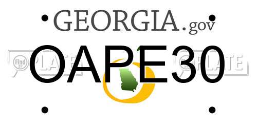 OAPE30 Georgia License Plate