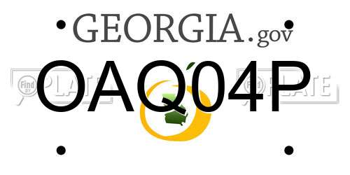 OAQ04P Georgia License Plate