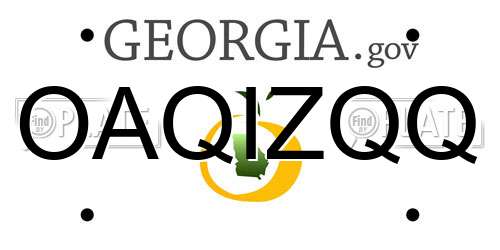 OAQIZQQ Georgia License Plate